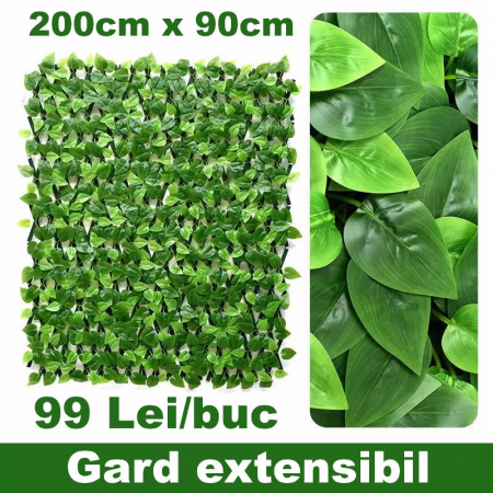 Decoratiuni - Gard extensibil artificial des, verde inchis