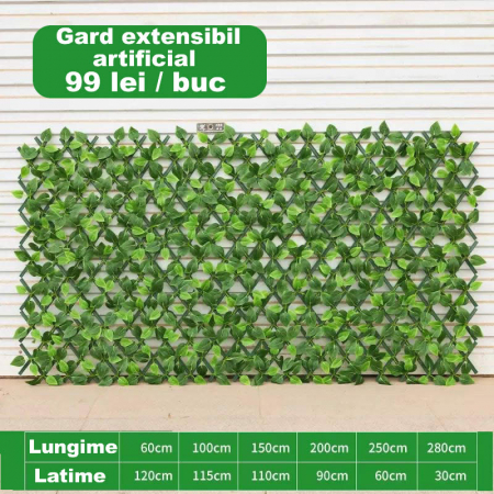 Gard extensibil artificial des, verde inchis [2]