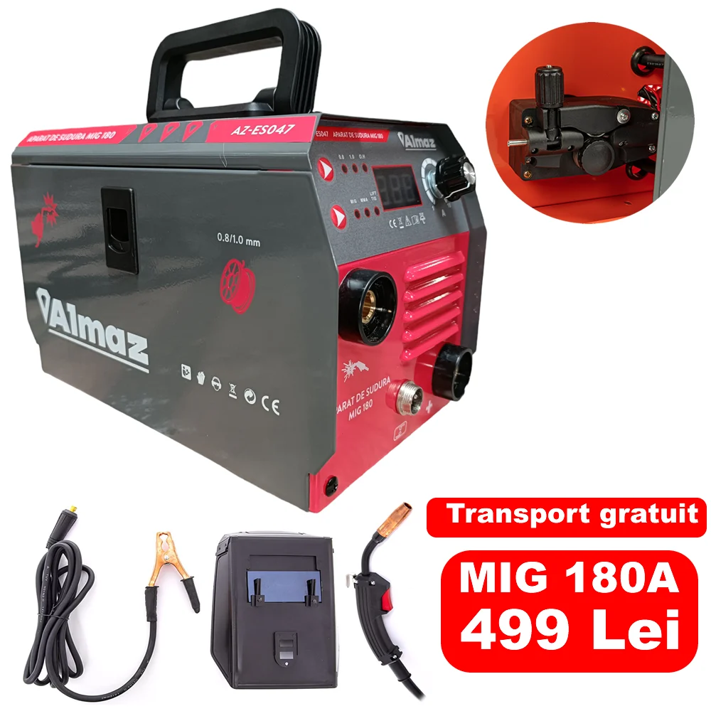 Invertoare sudura - Invertor sudura MIG-180 cu flux continuu sarma