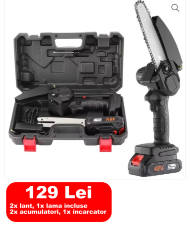 Drujbe - Mini drujba 18cm lama, 2x acumulatori