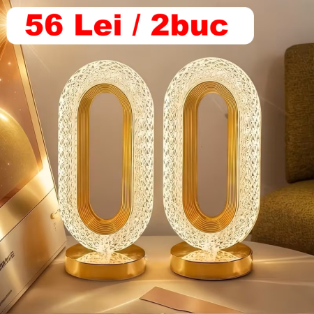 Iluminat - Set 2 x Lampa Diamond, Touch, USB, 3 moduri iluminare