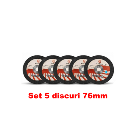 Polizor cu acumulator - Set 5 discuri/panze rezerva 76mm cu 10mm