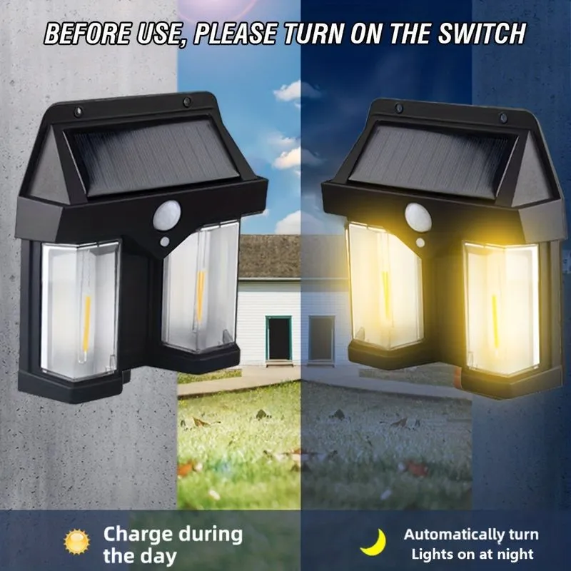 Iluminat - Set 6 x Lampi solare duble pentru perete, 2W, 1200LM, protectie intemperii IP65