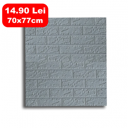 Tapet autoadeziv - Tapet 3D autoadeziv, D3314 Gri, model Caramida, 70 x 77 cm