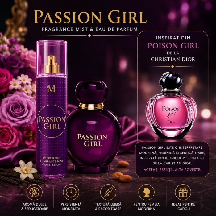 Passion Girl Fragrance Mist & Eau de Parfum pentru Femei 100 ml – Inspirat din Poison Girl de la Dior  Montage Brands [2]