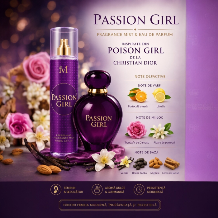 Passion Girl Fragrance Mist & Eau de Parfum pentru Femei 100 ml – Inspirat din Poison Girl de la Dior  Montage Brands [3]