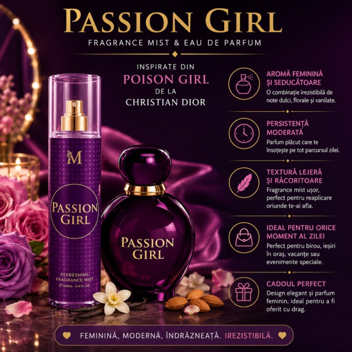 Passion Girl Fragrance Mist & Eau de Parfum pentru Femei 100 ml – Inspirat din Poison Girl de la Dior  Montage Brands [5]