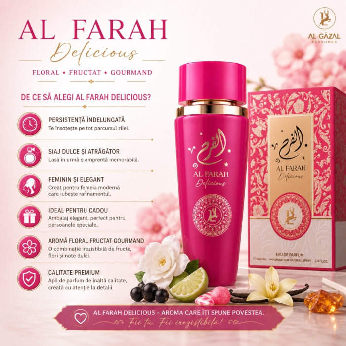 Al Farah Delicious by Al Gazal – Apă de Parfum 100 ml pentru femei [3]
