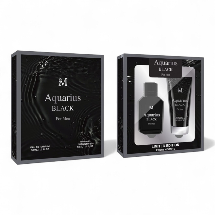 Set Cadou barbati: Aquarius Black For Men – Apa de Parfum 50ml + Gel de dus 50ml [1]
