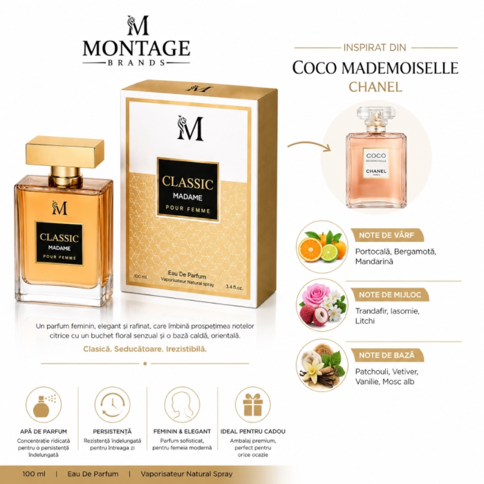 Classic Madame – Inspirat din Coco Mademoiselle Chanel | 100 ml | Pentru femei – Montage Brands [2]