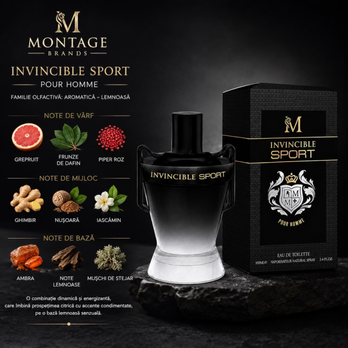 Invincible Sport– Inspirat din Invictus Victory de Paco Rabanne | Apă de Toaletă 100 ml | Pentru Bărbați | Montage Brands [3]