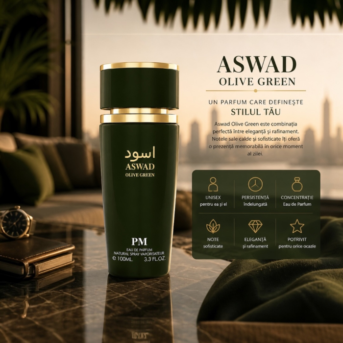 Parfum Aswad Olive Green Perfume Mania – Apă de Parfum 100 ml Unisex, elegant & rafinat [5]
