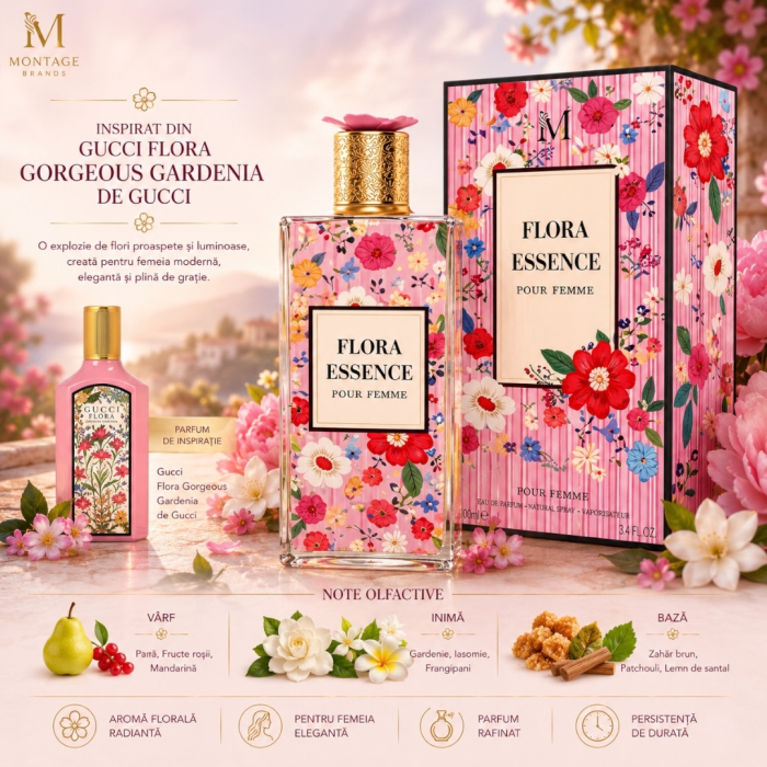 Parfum Femei Flora Essence 100 ml – Dulce Floral Seducător Inspirat din Gucci Flora Gorgeous Gardenia [2]