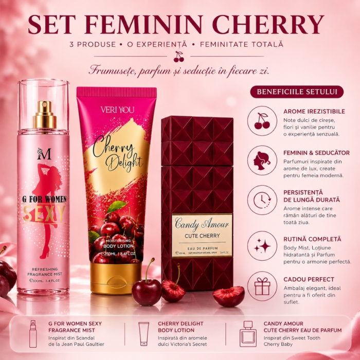 Set Cadou Femei Cherry – G For Women Sexy, Cherry Delight & Candy Amour | Montage Brands [3]