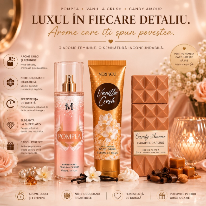 Set Cadou Femei cu Arome Dulci – Pompea, Vanilla Crush & Candy Amour | Montage Brands [4]