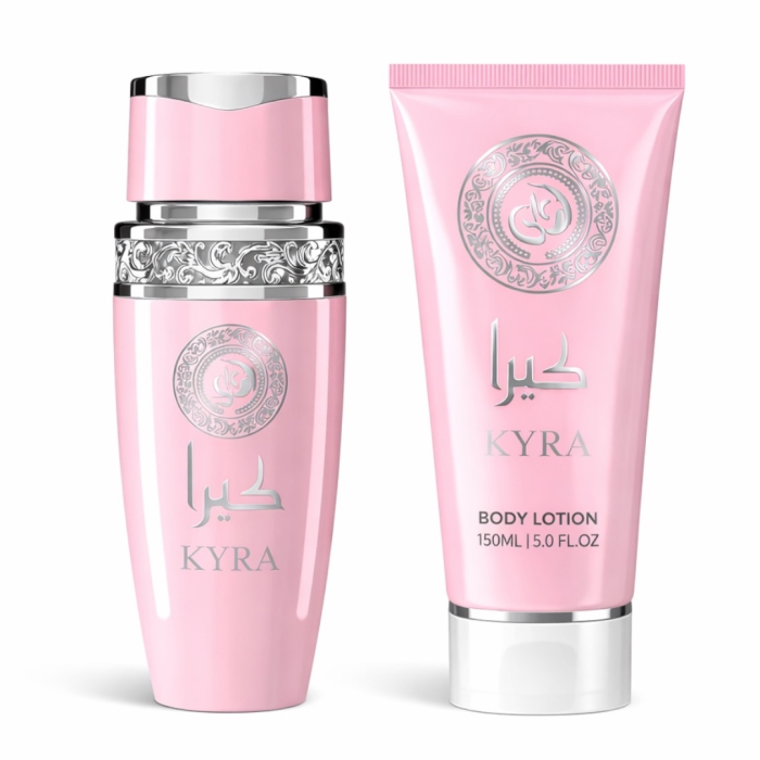 Set Cadou Parfum Femei AFAQ KYRA Eau de Parfum 100ml + Body Lotion 150ml – Parfum Dulce Fructat Vanilat [2]