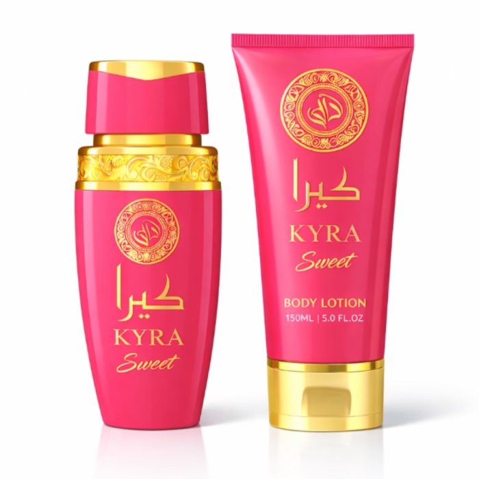 Set Cadou Parfum Femei AFAQ KYRA Sweet Eau de Parfum 100ml + Body Lotion 150ml – Parfum Dulce Candy Vanilat [3]
