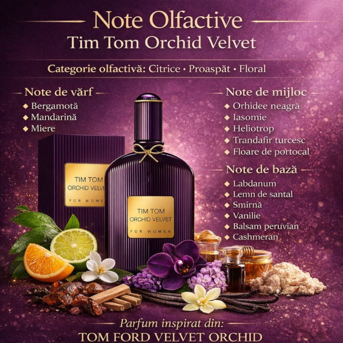Parfum Tim Tom Orchid Velvet – Inspirat din Tom Ford Velvet Orchid | Apă de Parfum 100 ml | Pentru Femei | Montage Brands [2]