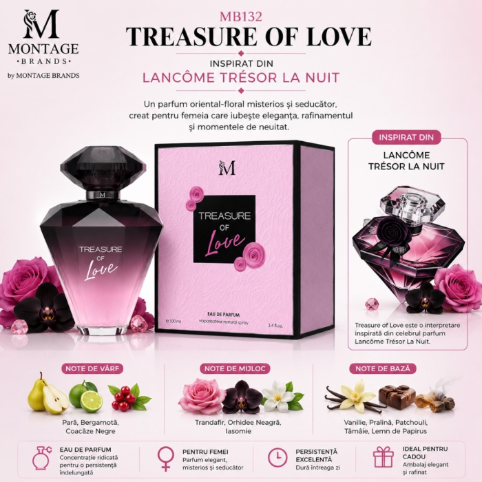 Treasure of Love – Inspirat din Lancôme Trésor La Nuit | 100 ml | Pentru femei – Montage Brands [3]