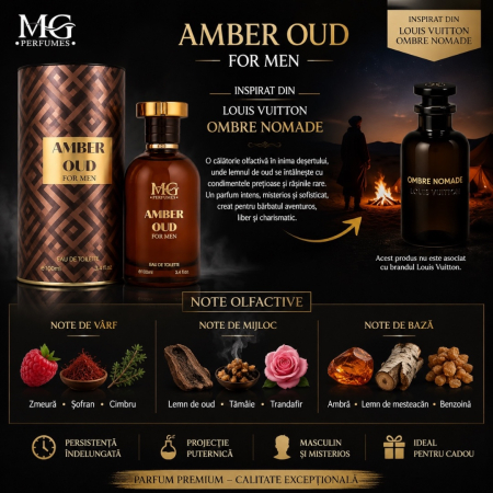 Amber Oud for Men – Inspirat din Louis Vuitton Ombre Nomade | 100 ml | Pentru bărbați – MG Perfumes [2]