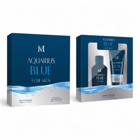 Seturi si Pachete - Set Cadou barbati: Aquarius Blue For Men – Apa de Parfum 50ml + Gel de dus 50ml
