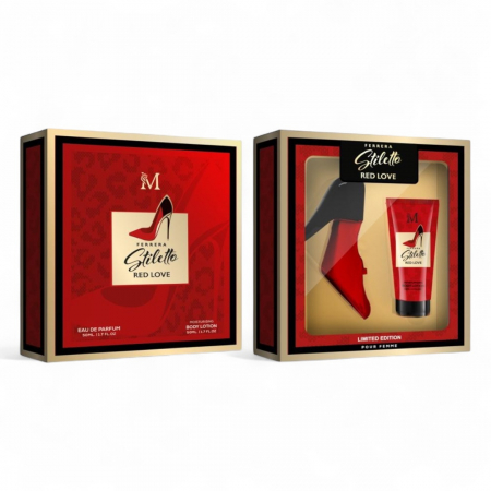 Caseta cadou parfum + crema pentru femei,Ferrera Stiletto Red Love