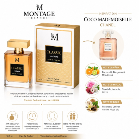 Classic Madame – Inspirat din Coco Mademoiselle Chanel | 100 ml | Pentru femei – Montage Brands [1]