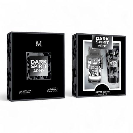 Seturi si Pachete - Set Cadou barbati: Dark Spirit Army Pour Homme– Apa de Parfum 50ml + Gel de dus 50ml