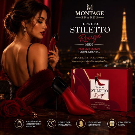 Ferrera Stiletto Rouge – Inspirat din Good Girl Velvet Fatale de la Carolina Herrera | 100 ml | Pentru femei – Montage Brands [2]