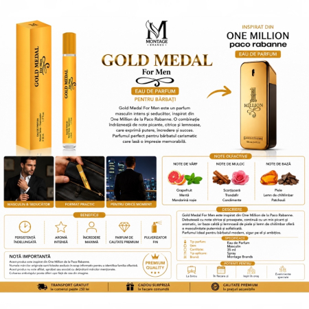 Gold Medal For Men – Parfum Inspirat din One Million Eau de Parfum | Montage Brands 35 ml [2]