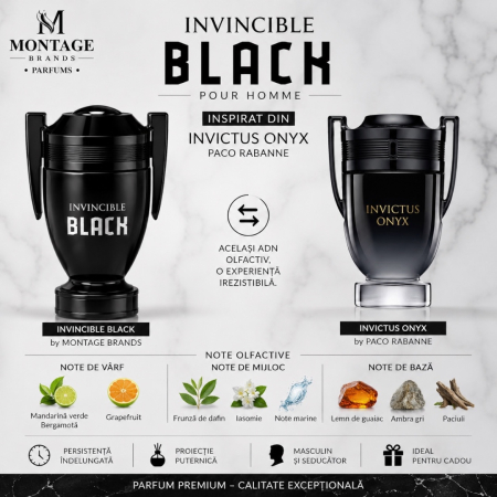 Invincible Black – Inspirat din Invictus Onyx | 100 ml | Pentru bărbați – Montage Brands [1]