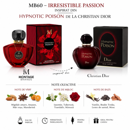 Irresistible Passion – Inspirat din Hypnotic Poison de la Christian Dior | 100 ml | Pentru femei – Montage Brands [1]
