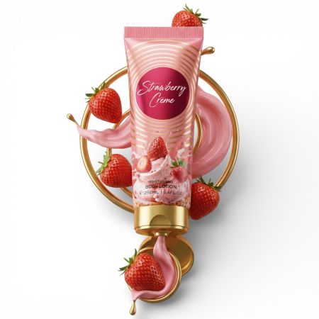 Loțiune de Corp Strawberry Creme 250 ml – Hidratantă Dulce cu Aromă de Căpșuni și Frișcă [1]