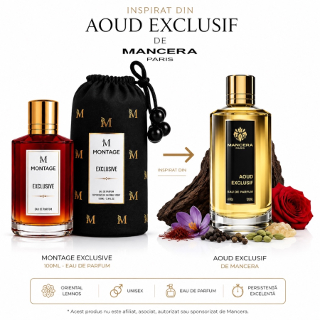 Montage Exclusive  – Inspirat din Aoud Exclusif de Mancera | Apă de Parfum 100 ml | Unisex | Montage Brands [1]