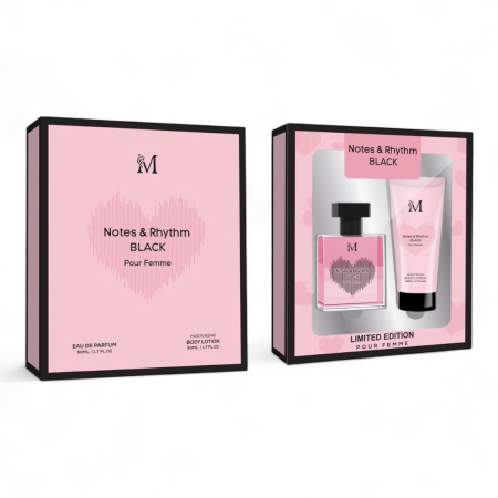 Seturi si Pachete - Set Cadou dama: Notes & Rhythm Black Pour Femme – 50ml Apa de Parfum + 50ml Lotiune Corp