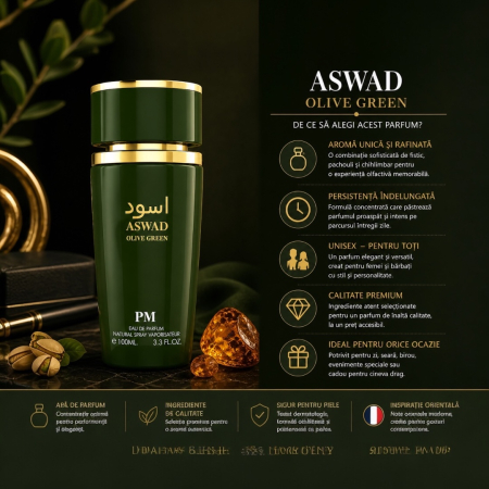Parfum Aswad Olive Green Perfume Mania – Apă de Parfum 100 ml Unisex, elegant & rafinat [3]