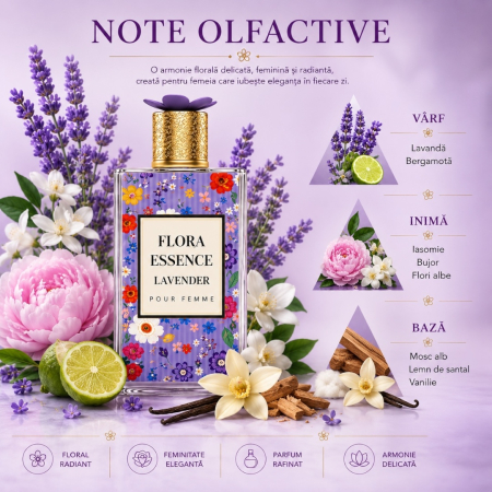 Parfum Femei Flora Essence Lavender 100 ml – Floral Fresh Seducător | Inspirat din Gucci Flora Gorgeous Magnolia [2]