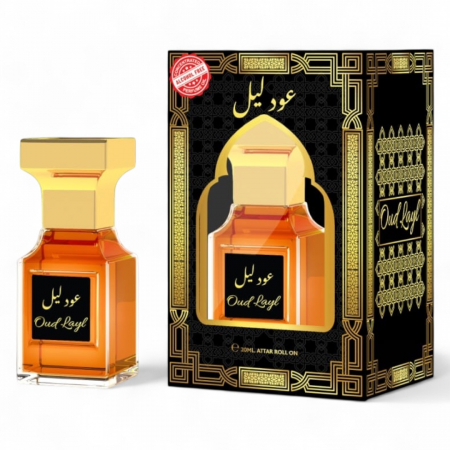 Tipuri de Parfum - Parfum Oriental fara Alcool - Extract Concentrat pe Baza de Ulei, 20ml Roll-on-Oud Layl