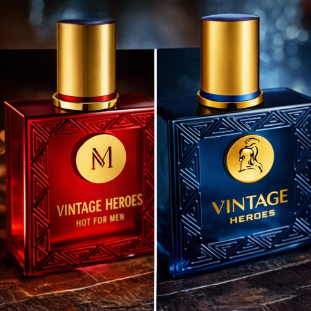 Set Parfumuri Bărbați 2x100 ml – Inspirate din Versace Eros Flame & Versace Eros | Apă de Parfum Persistente | Ideale Cadou | Vintage Heroes Montage Brands [3]