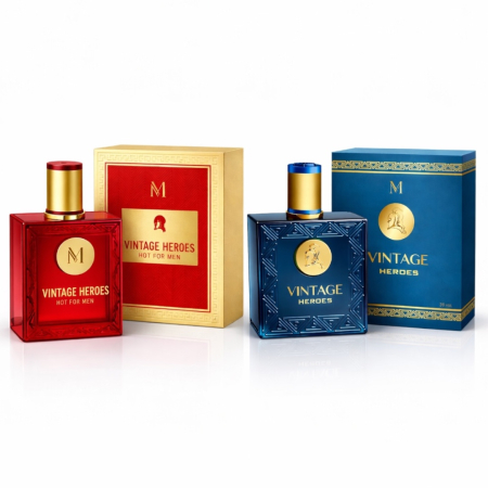 Set Parfumuri Bărbați 2x100 ml – Inspirate din Versace Eros Flame & Versace Eros | Apă de Parfum Persistente | Ideale Cadou | Vintage Heroes Montage Brands [4]