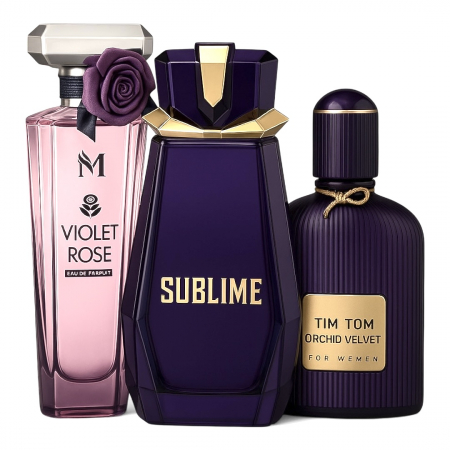 Seturi si Pachete - Set 3 Parfumuri Damă – Violet Rose, Sublime, Tim Tom Orchid Velvet