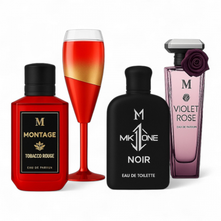 Seturi si Pachete - Set 4 Parfumuri (1 Unixex +2 Dama +1x Barbati)- Tabaco Rouge +Celeb Royal +Mk One +Violet Rose