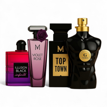 Seturi si Pachete - Set 4 Parfumuri ( 2 x Dama + 2 x Barbati) - Illusion + Violet Rose + Top Town + Black G