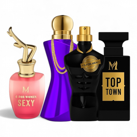 Seturi si Pachete - Set 4 Parfumuri (2 X Dama + 2 x Barbati ) - Sexy G + Lady Electric + Deep Black + Top Town