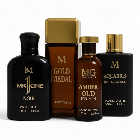 Seturi si Pachete - Set 4 Parfumuri De Barbati - MK One Noir  + Gold Medal+ Amber Oud + Aquarius Limited Edition