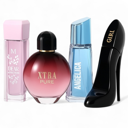 Seturi si Pachete - Set 4 Parfumuri de dama – Dear Affection, Xtra Pure, Angelica, Style Girl Black – 100 ml fiecare
