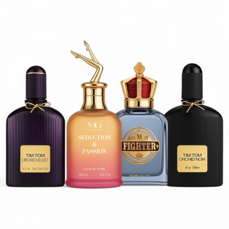Seturi si Pachete - Set 4 Parfumuri Premium – 2 pentru Ea și 2 pentru El – Inspirate din Tom Ford & Jean Paul Gaultier – 100 ml