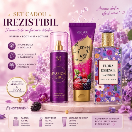 Ofertele Lunii - Set Cadou Femei Seducător – Parfum 100 ml + Body Mist + Loțiune | Inspirat din Dior & Gucci