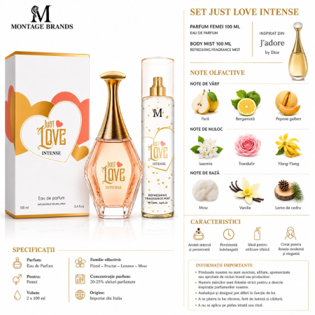 Set Cadou Just Love Intense – Parfum 100 ml + Body Mist 100 ml | Inspirat din J’adore de la Dior [1]