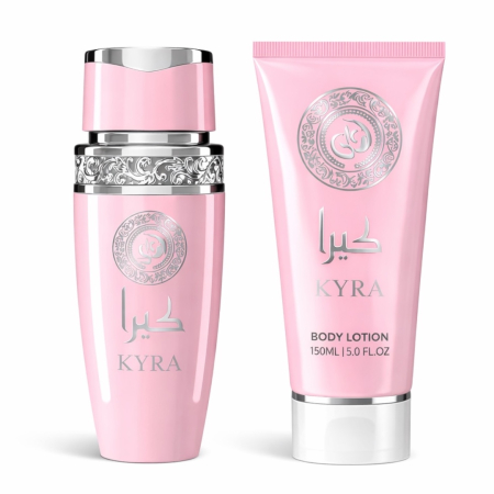 Set Cadou Parfum Femei AFAQ KYRA Eau de Parfum 100ml + Body Lotion 150ml – Parfum Dulce Fructat Vanilat [1]